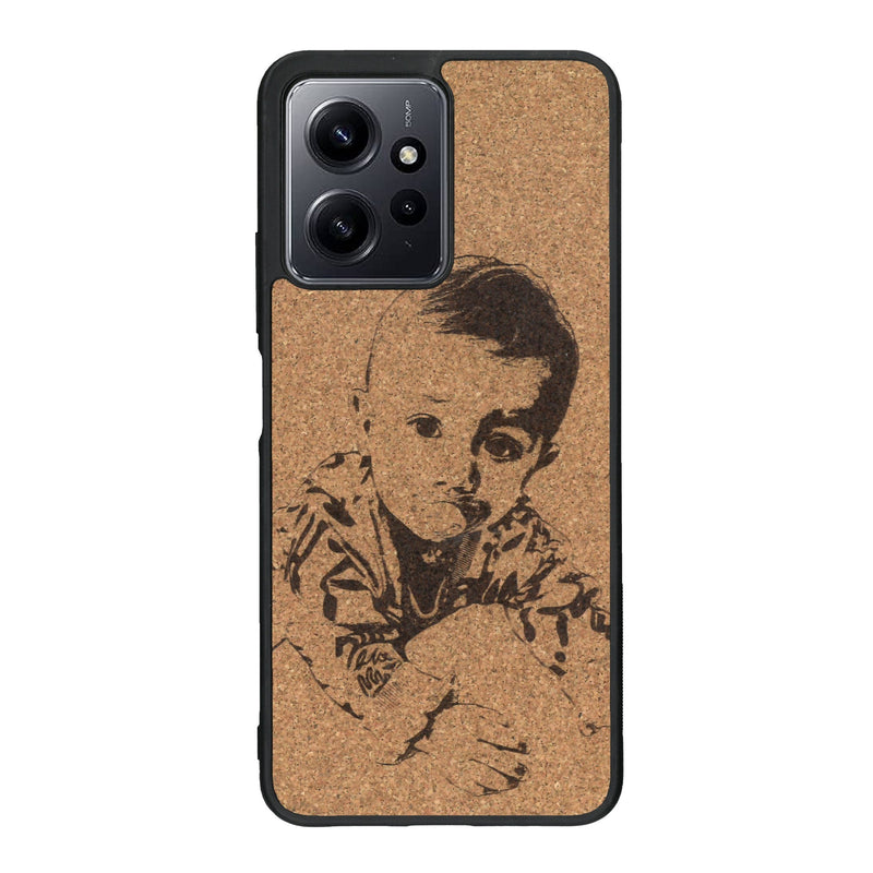 Coque de protection en bois véritable fabriquée en France pour Xiaomi Redmi Note 12 Pro avec gravure personnalisée à partir d'une photo, d'une image, d'un logo, des initials ou d'une phrase