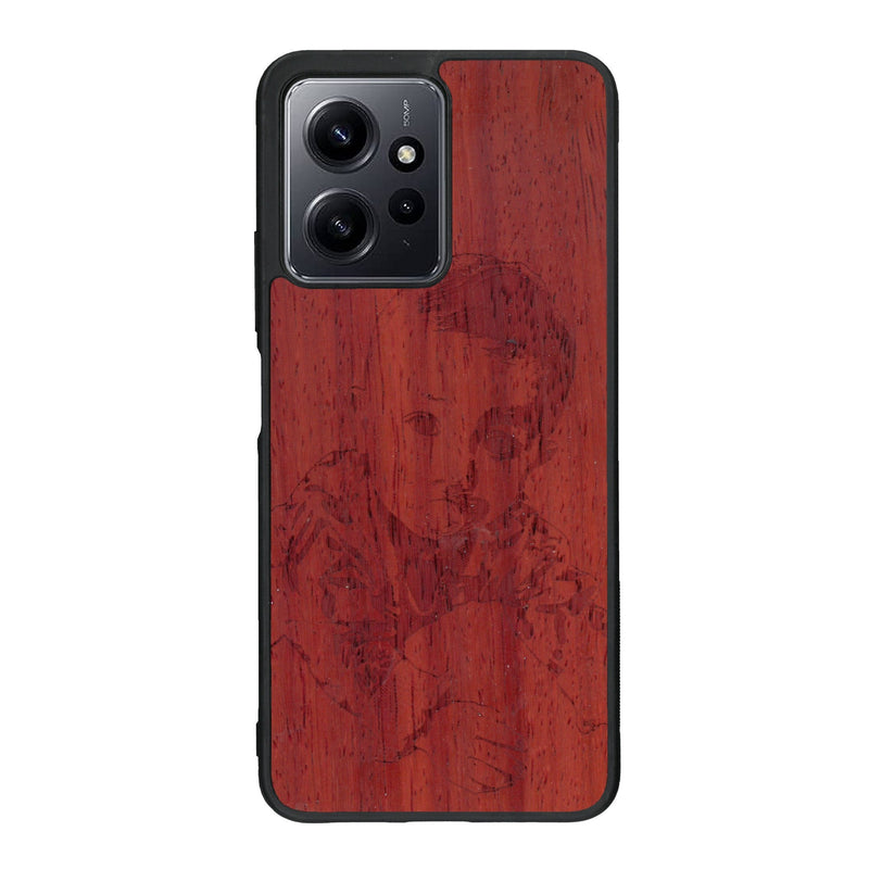 Coque de protection en bois véritable fabriquée en France pour Xiaomi Redmi Note 12 Pro avec gravure personnalisée à partir d'une photo, d'une image, d'un logo, des initials ou d'une phrase