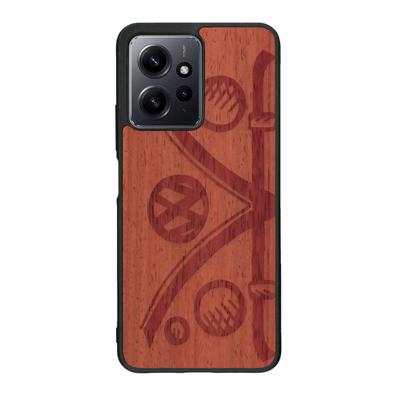 Coque de protection en bois véritable fabriquée en France pour Xiaomi Redmi Note 12 Pro sur le thème de l'automobile avec un van combi