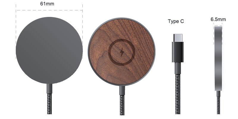 Chargeur MagSafe - Coque en bois