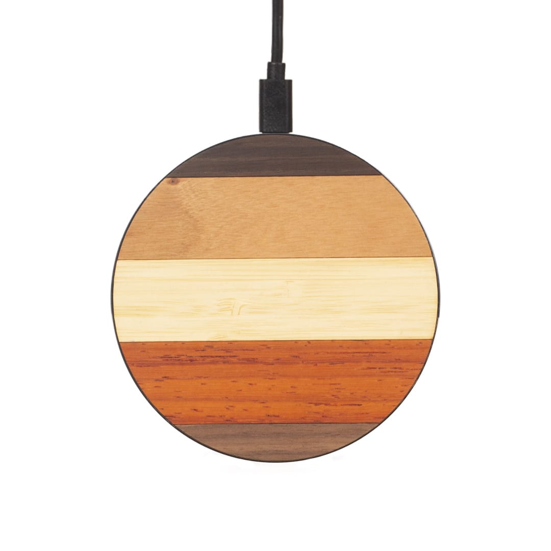 Chargeur sans fil - L'Arc-en-ciel - Coque en bois