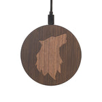 Chargeur sans fil - Loup - Coque en bois