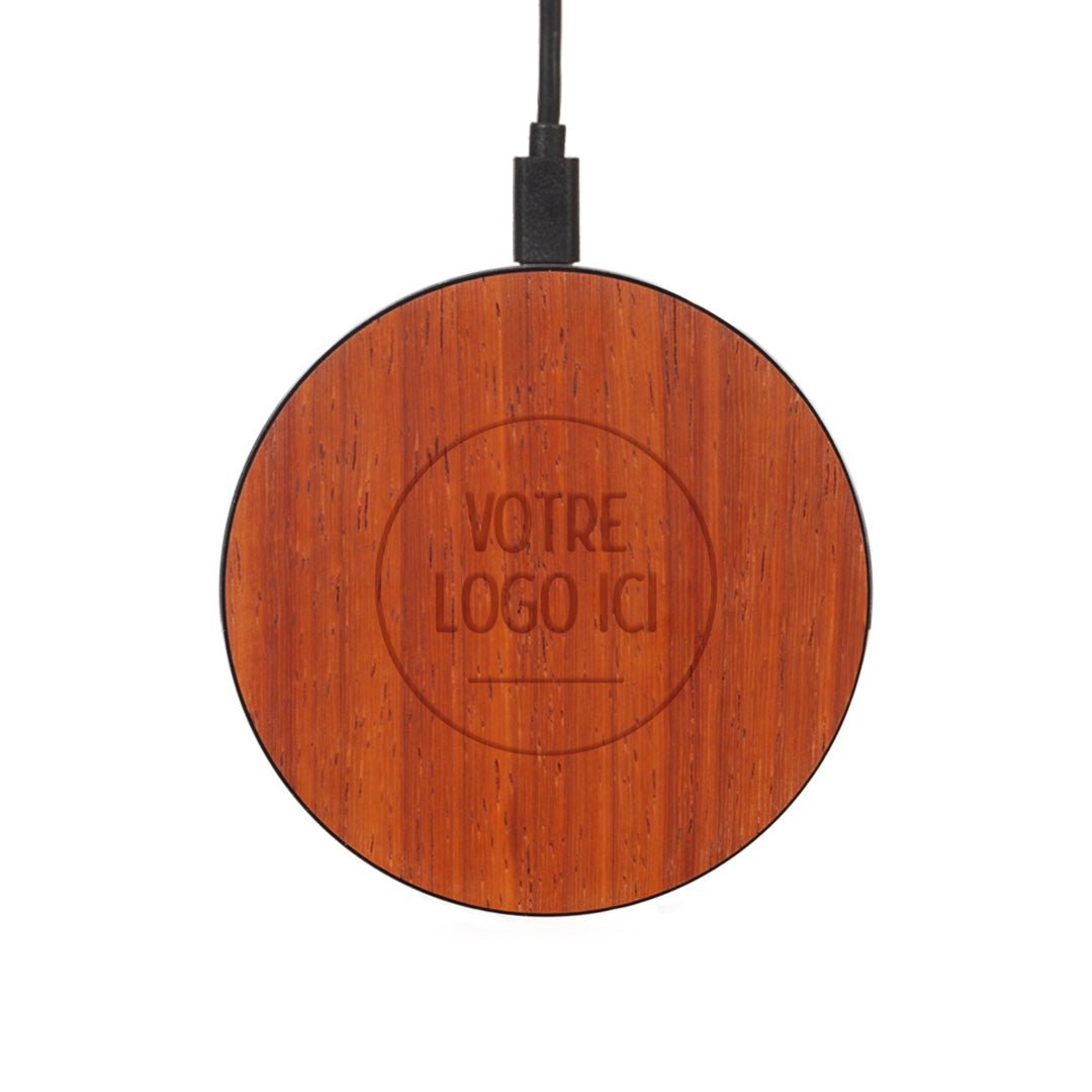 Chargeur sans fil - Personnalisable - Coque en bois
