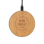 Chargeur sans fil - Personnalisable - Coque en bois