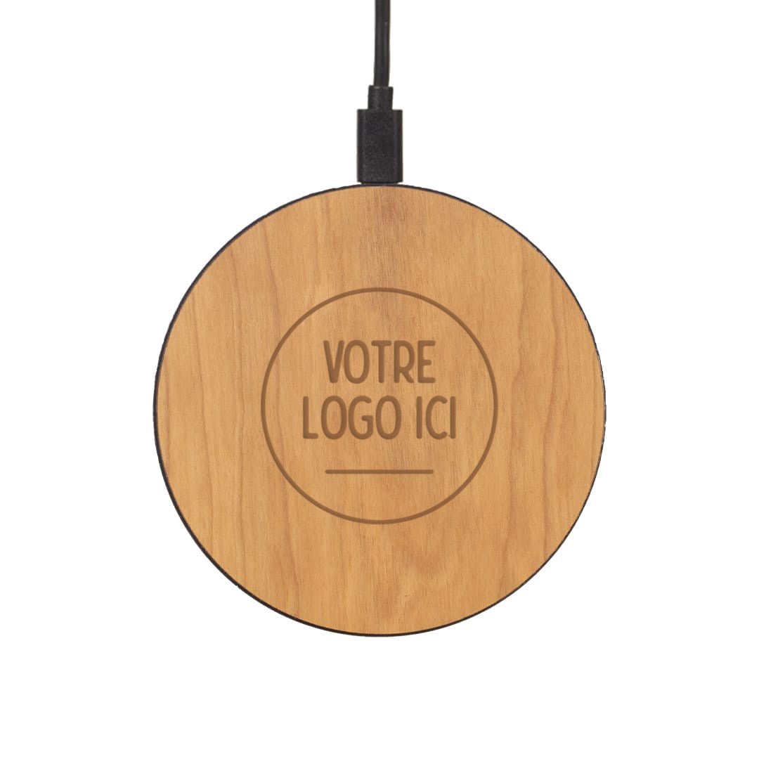 Chargeur sans fil - Personnalisable - Coque en bois