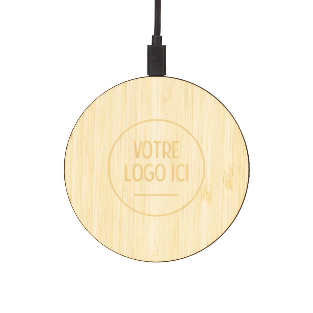 Chargeur sans fil - Personnalisable - Coque en bois