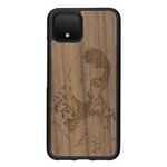 Coque de protection en bois véritable fabriquée en France pour Google Pixel 4 avec gravure personnalisée à partir d'une photo, d'une image, d'un logo, des initials ou d'une phrase