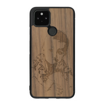 Coque de protection en bois véritable fabriquée en France pour Google Pixel 4A avec gravure personnalisée à partir d'une photo, d'une image, d'un logo, des initials ou d'une phrase