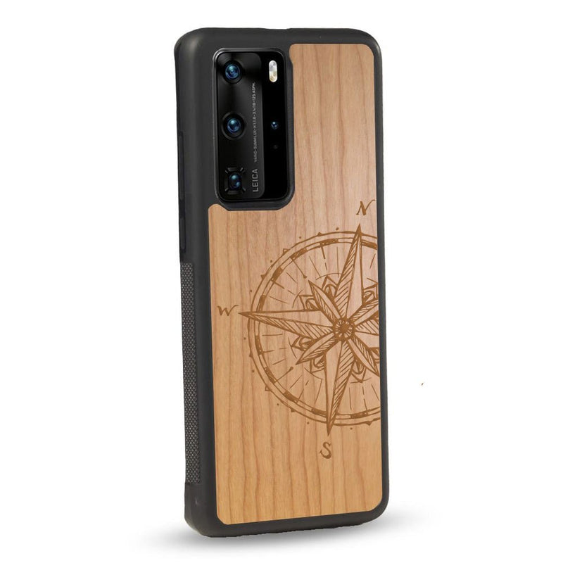 Coque Huawei - La rose des vents - Coque en bois