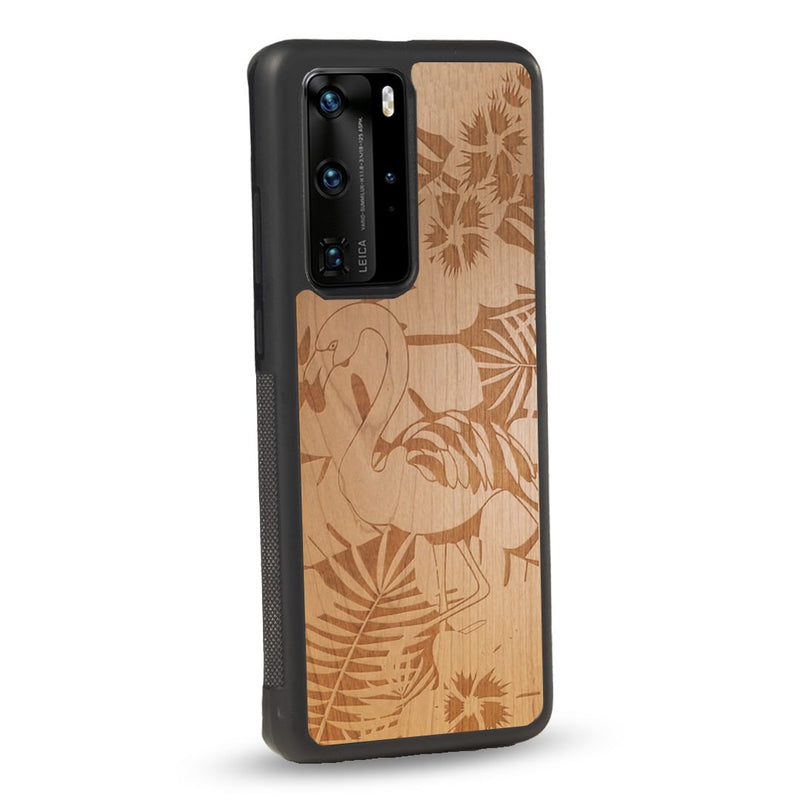 Coque Huawei - Le Flamant Rose - Coque en bois