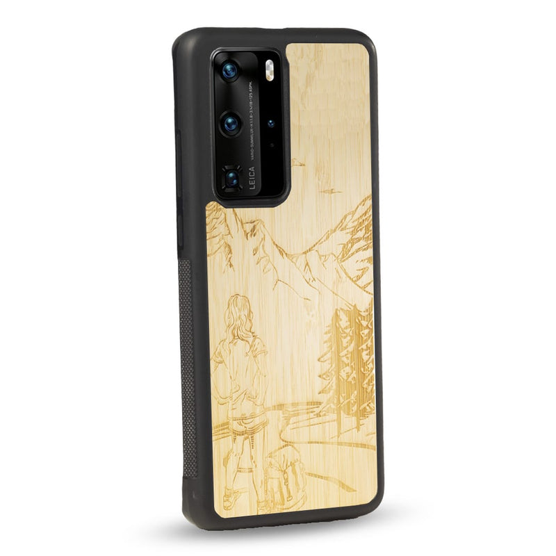 Coque Huawei - L'Exploratrice - Coque en bois