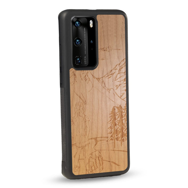Coque Huawei - L'Exploratrice - Coque en bois