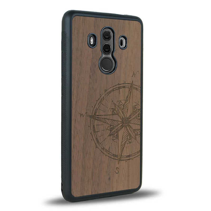 Coque Huawei Mate 10 Pro - La Rose des Vents - Coque en bois