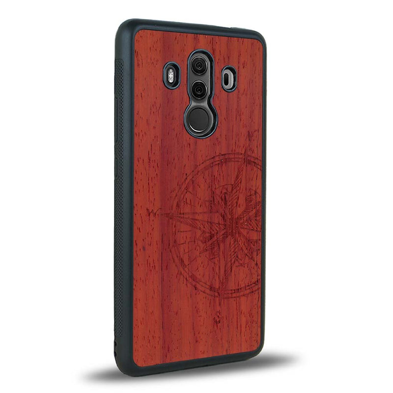 Coque Huawei Mate 10 Pro - La Rose des Vents - Coque en bois