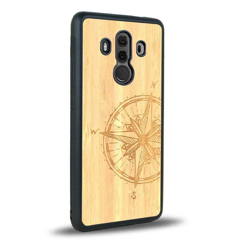 Coque Huawei Mate 10 Pro - La Rose des Vents - Coque en bois