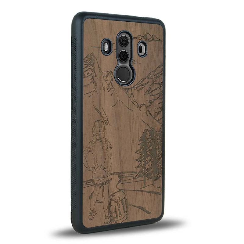 Coque Huawei Mate 10 Pro - L'Exploratrice - Coque en bois