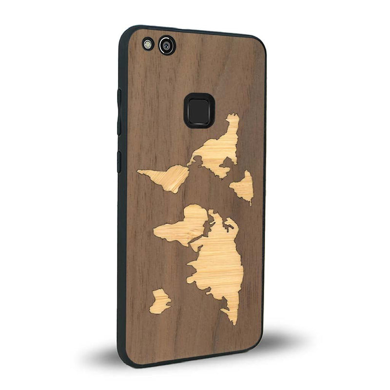Coque Huawei P10 Lite - La Mappemonde - Coque en bois