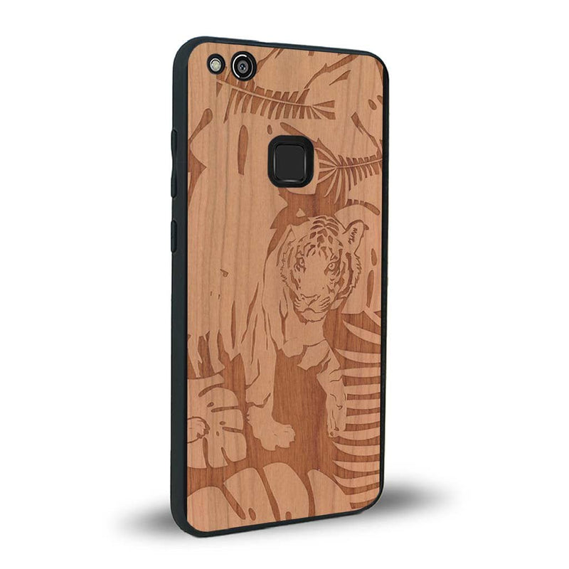 Coque Huawei P10 Lite - Le Tigre - Coque en bois