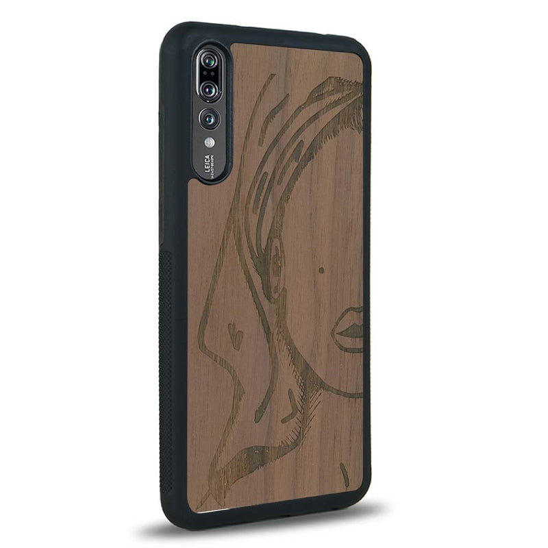 Coque Huawei P20 - Au féminin - Coque en bois