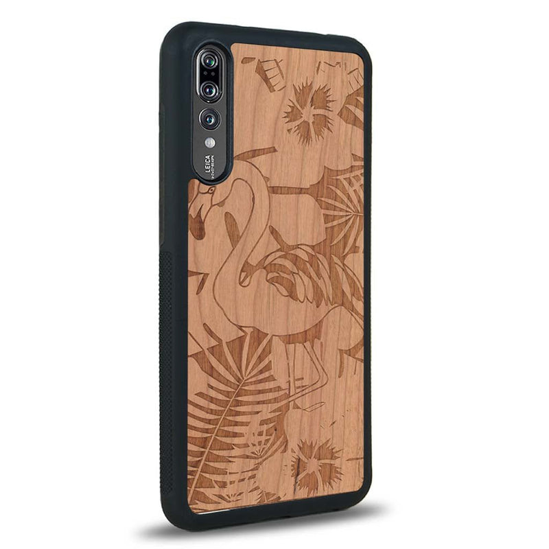 Coque Huawei P20 - Le Flamant Rose - Coque en bois