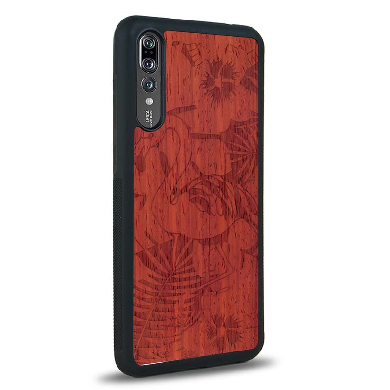 Coque Huawei P20 - Le Flamant Rose - Coque en bois