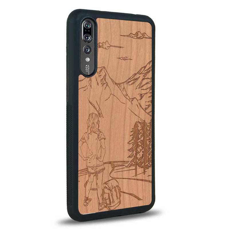 Coque Huawei P20 - L'Exploratrice - Coque en bois