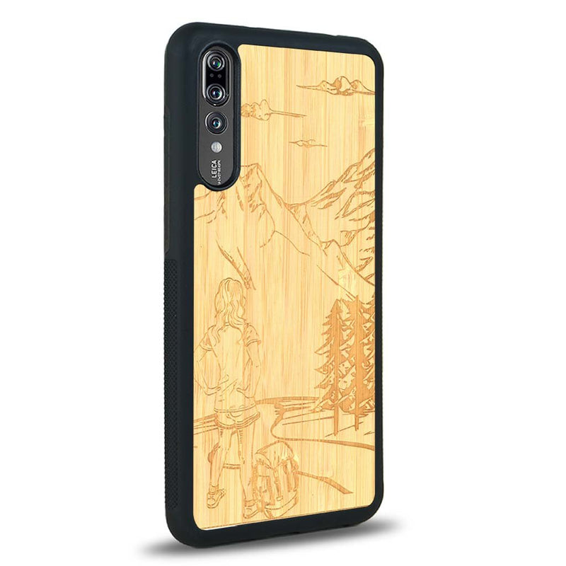 Coque Huawei P20 - L'Exploratrice - Coque en bois