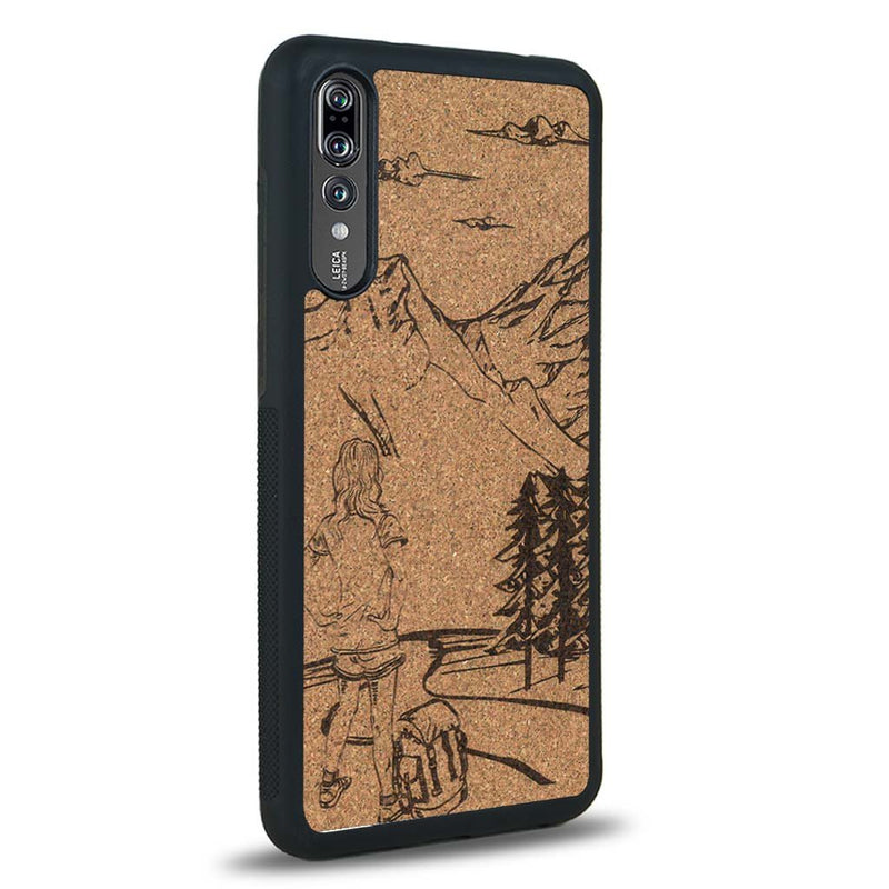 Coque Huawei P20 - L'Exploratrice - Coque en bois