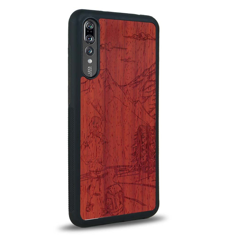 Coque Huawei P20 - L'Exploratrice - Coque en bois