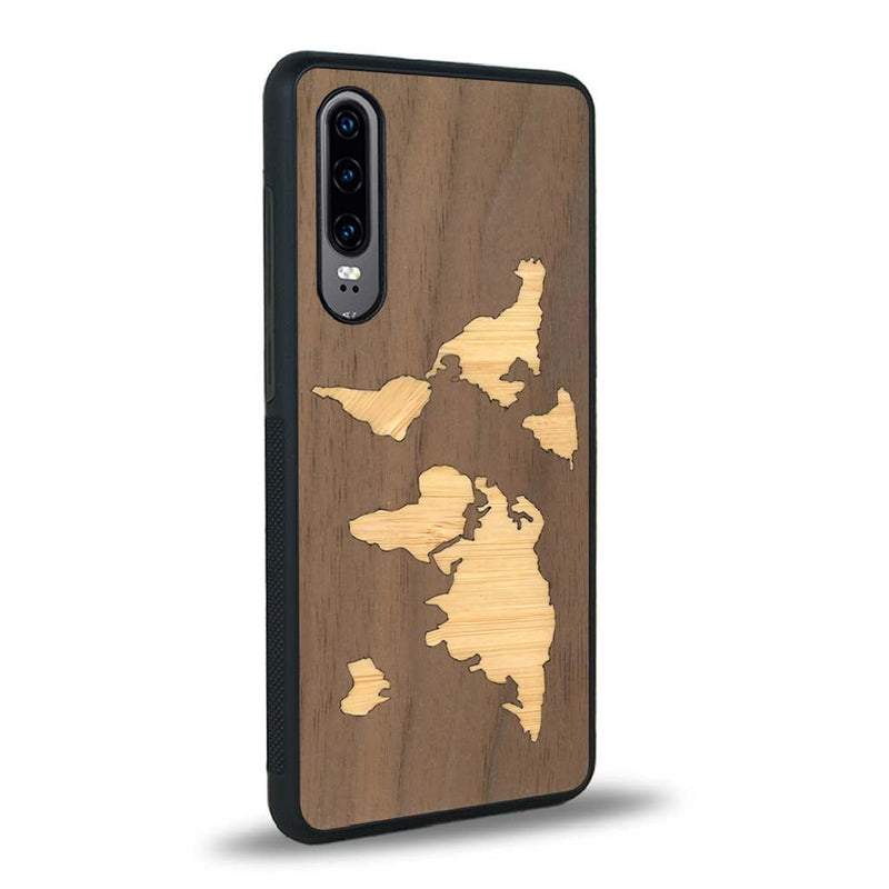 Coque Huawei P30 - La Mappemonde - Coque en bois