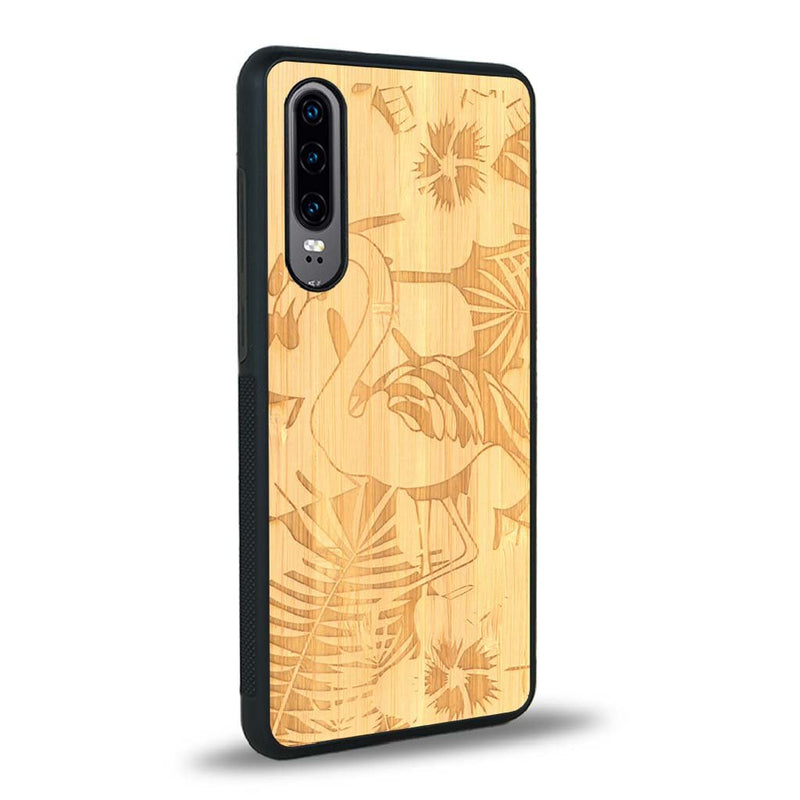 Coque Huawei P30 - Le Flamant Rose - Coque en bois