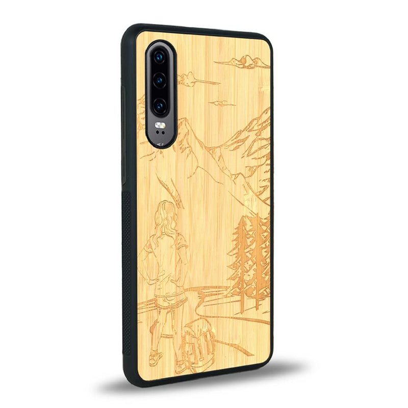 Coque Huawei P30 - L'Exploratrice - Coque en bois