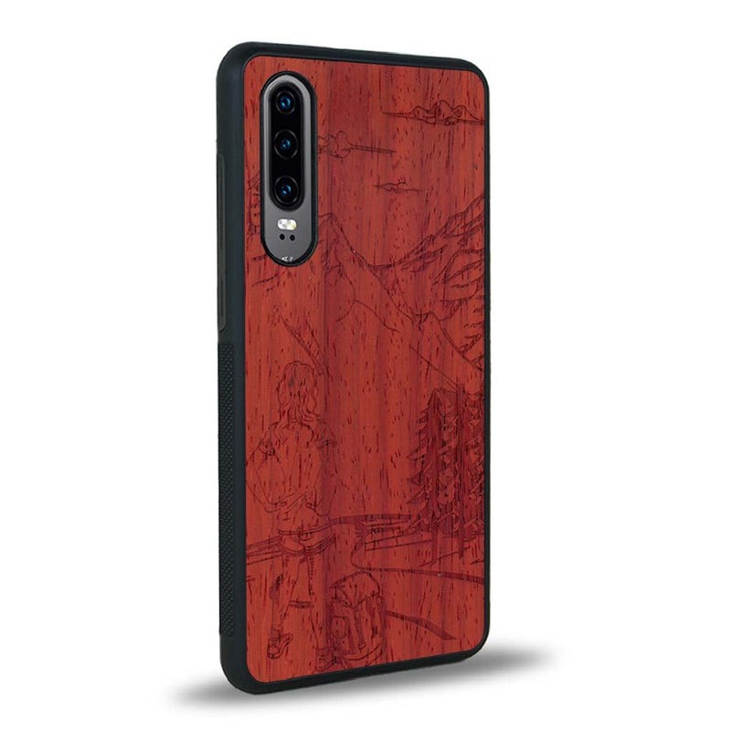 Coque Huawei P30 - L'Exploratrice - Coque en bois