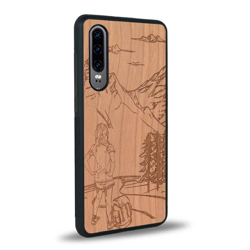 Coque Huawei P30 - L'Exploratrice - Coque en bois