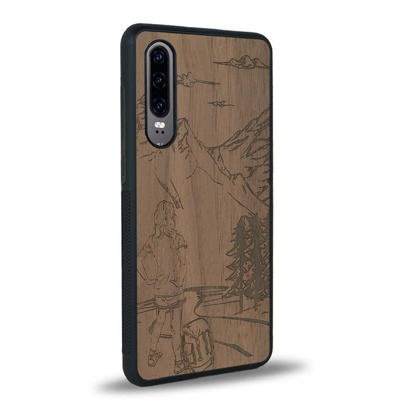 Coque Huawei P30 - L'Exploratrice - Coque en bois