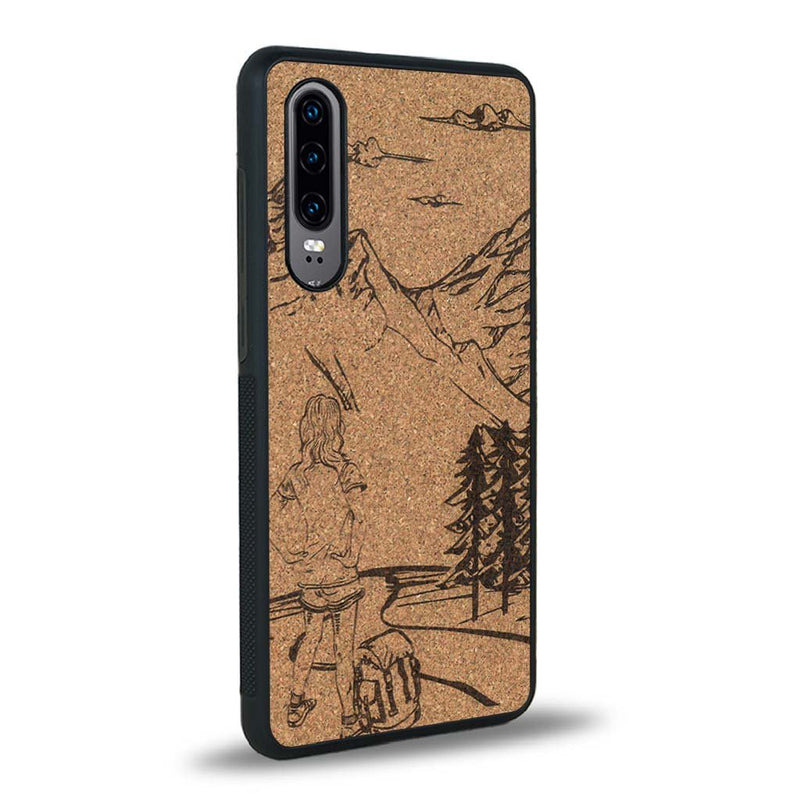 Coque Huawei P30 - L'Exploratrice - Coque en bois