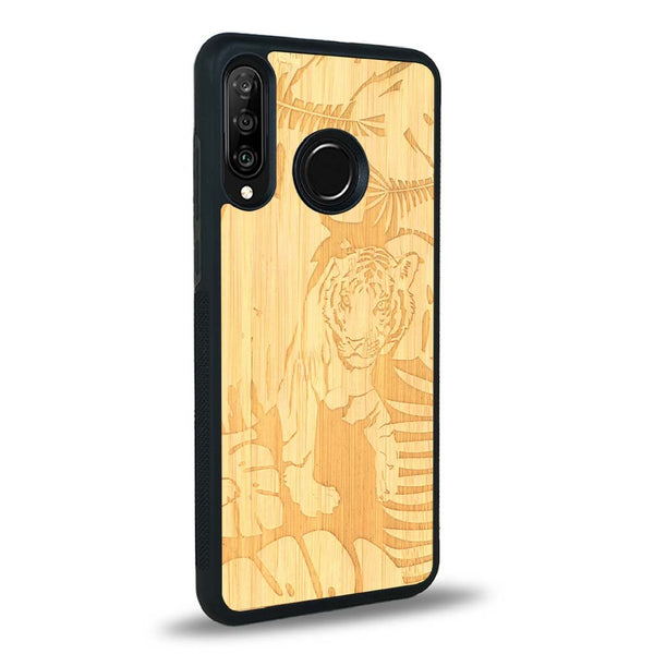 Coque Huawei P30 Lite - Le Tigre - Coque en bois