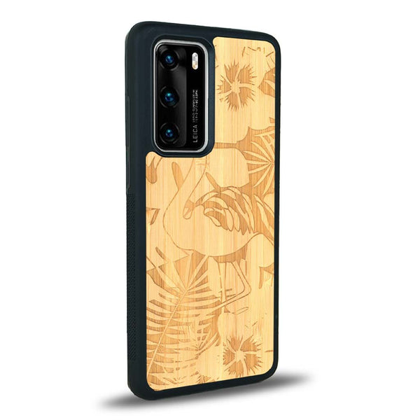 Coque Huawei P40 Pro - Le Flamant Rose - Coque en bois