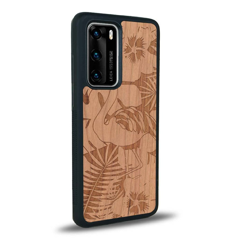 Coque Huawei P40 Pro - Le Flamant Rose - Coque en bois