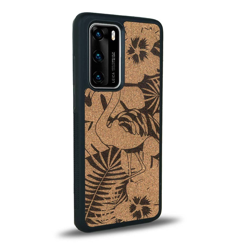 Coque Huawei P40 Pro - Le Flamant Rose - Coque en bois