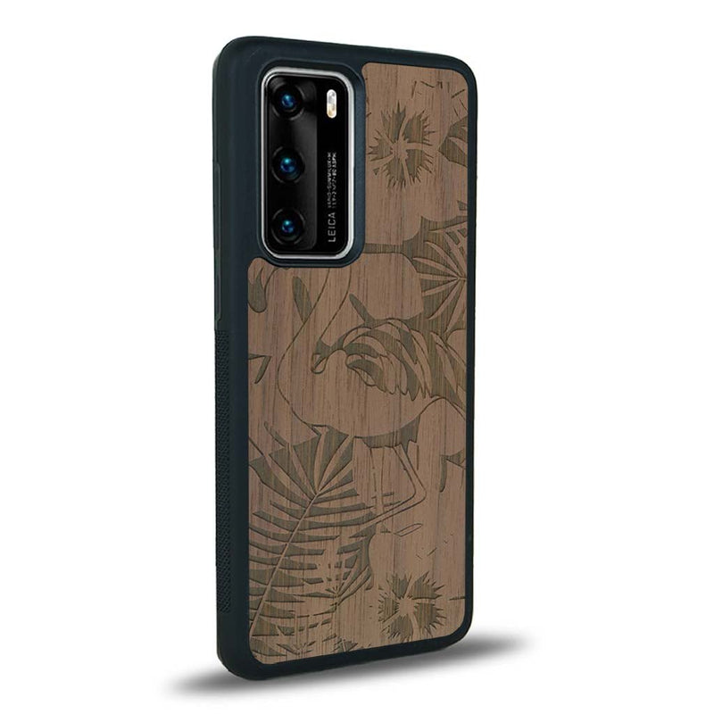 Coque Huawei P40 Pro - Le Flamant Rose - Coque en bois