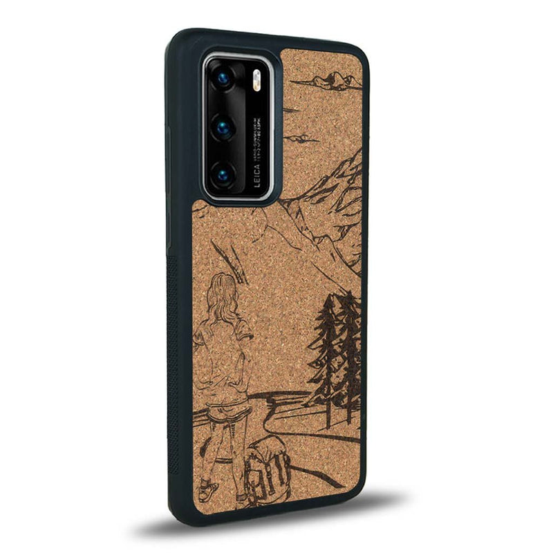 Coque Huawei P40 Pro - L'Exploratrice - Coque en bois