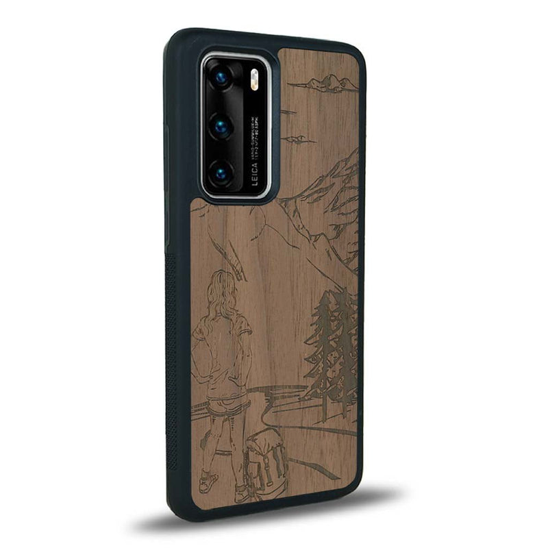 Coque Huawei P40 Pro - L'Exploratrice - Coque en bois