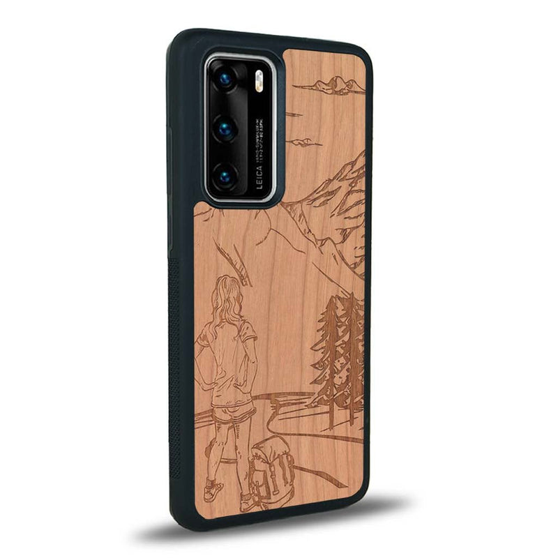 Coque Huawei P40 Pro - L'Exploratrice - Coque en bois