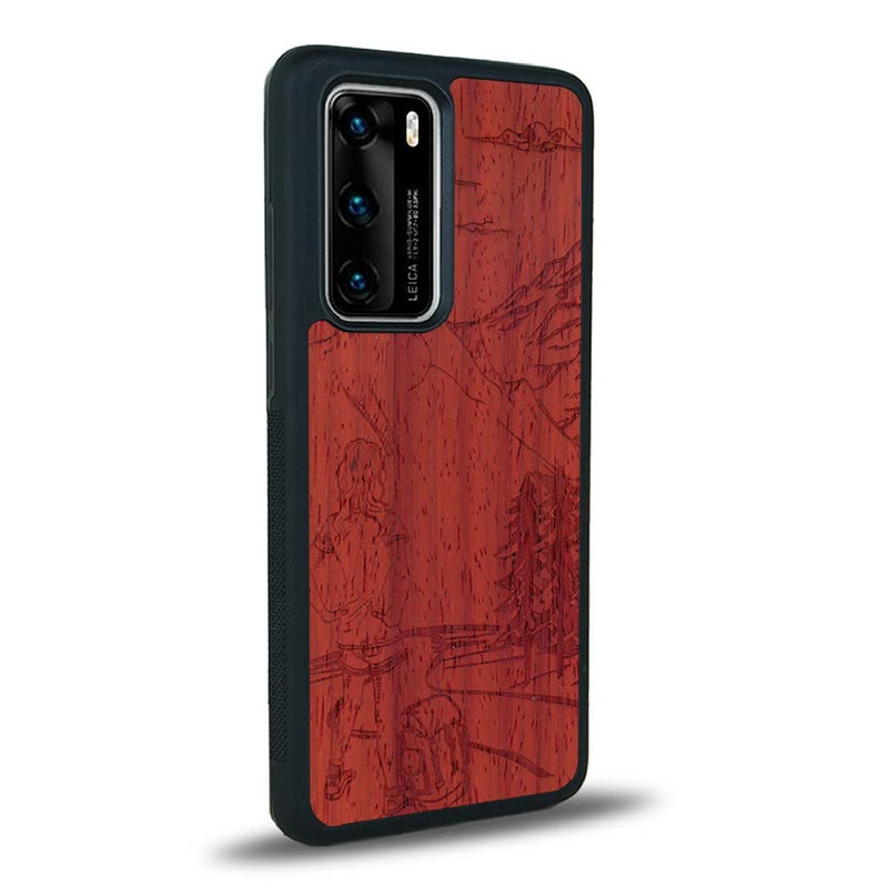 Coque Huawei P40 Pro - L'Exploratrice - Coque en bois