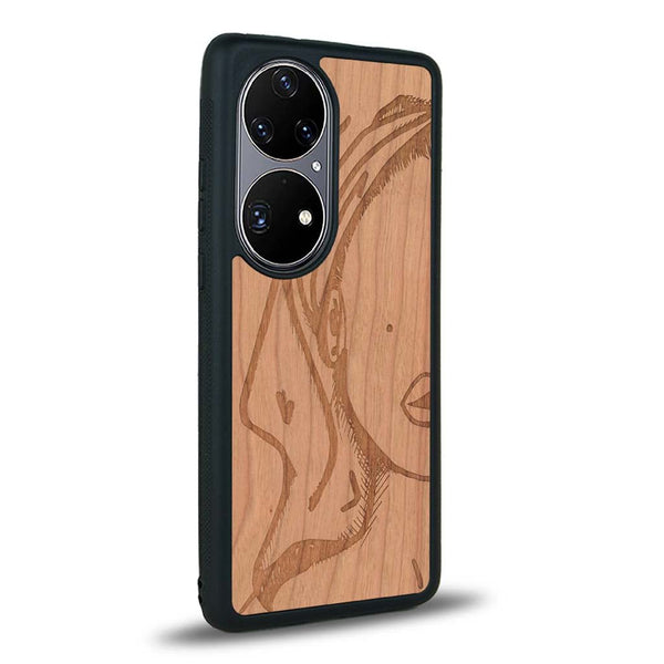 Coque Huawei P50 - Au féminin - Coque en bois