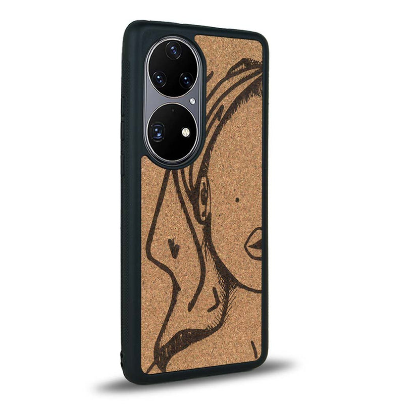 Coque Huawei P50 - Au féminin - Coque en bois