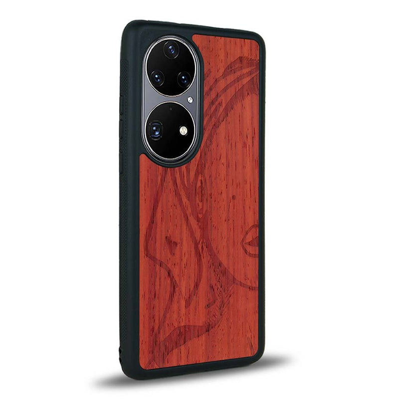 Coque Huawei P50 - Au féminin - Coque en bois