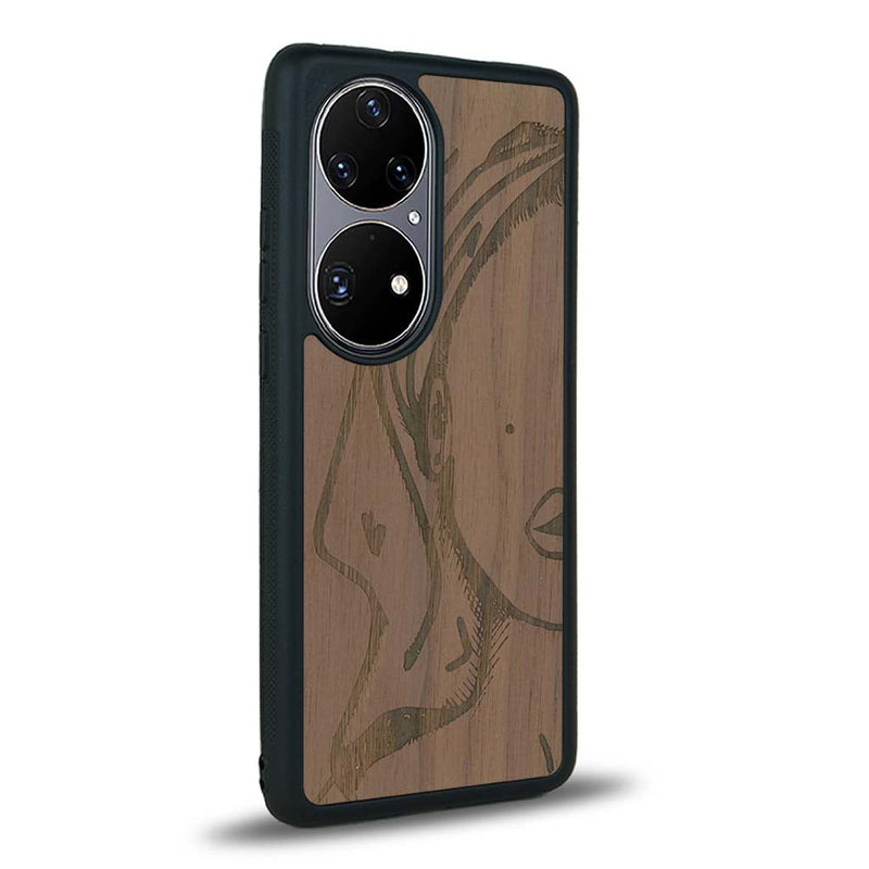 Coque Huawei P50 - Au féminin - Coque en bois