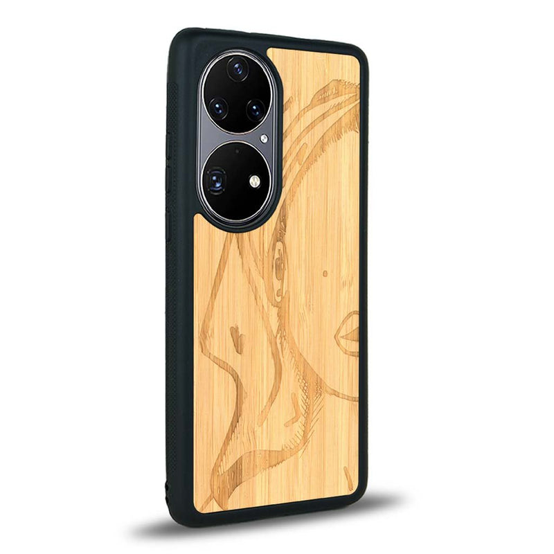 Coque Huawei P50 - Au féminin - Coque en bois